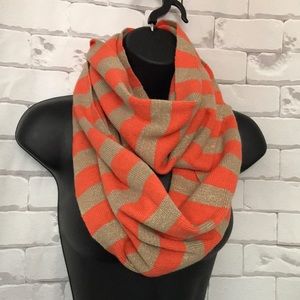 Women’s orange and gold infinity scarf
